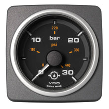 Veratron 52 MM (2-1/16’’) AcquaLink Transmission Oil Pressure 30 Bar/440 PSI - Black Dial Bezel [A2C59501937] - Gauges