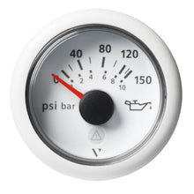 Veratron 52mm (2-1/16’’) ViewLine Engine Oil Pressure Gauge - 150 PSI - White Dial Bezel [A2C59514202] - Gauges