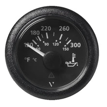 Veratron 52MM (2-1/16’’) ViewLine Oil Temperature Gauge 120-300F - Black Dial Bezel [A2C59514165] - Gauges