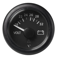 Veratron 52mm (2-1/16’’) Viewline Voltmeter 18-32V - Black Dial Bezel [A2C59512458] - Gauges
