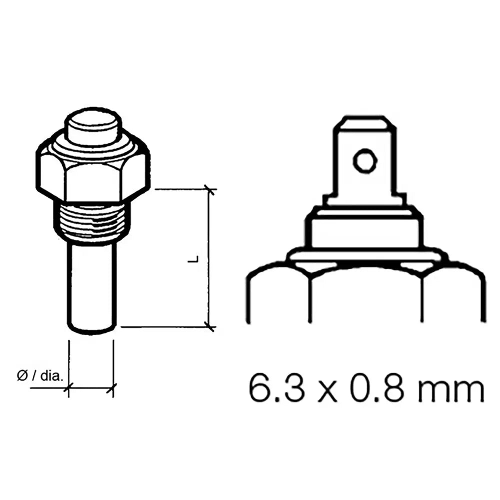 Veratron Engine Oil Temperature Sensor - Single Pole Common Ground - 50-150C/120-300F - 6/24V - M14 x 1.5 Thread