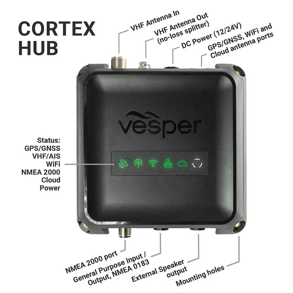 Vesper Cortex V1 - VHF Radio w/SOTDMA SmartAIS Remote Vessel Monitoring - Works Worldwide [010-02814-20] - AIS Systems