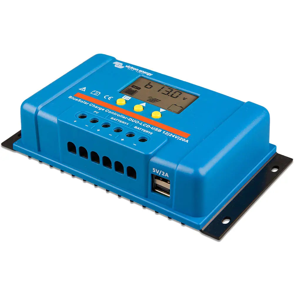 Victron BlueSolar PWM Charge Controller (DUO) LCD USB Charge Control - 12/24VDC - 20A [SCC010020060] - Battery