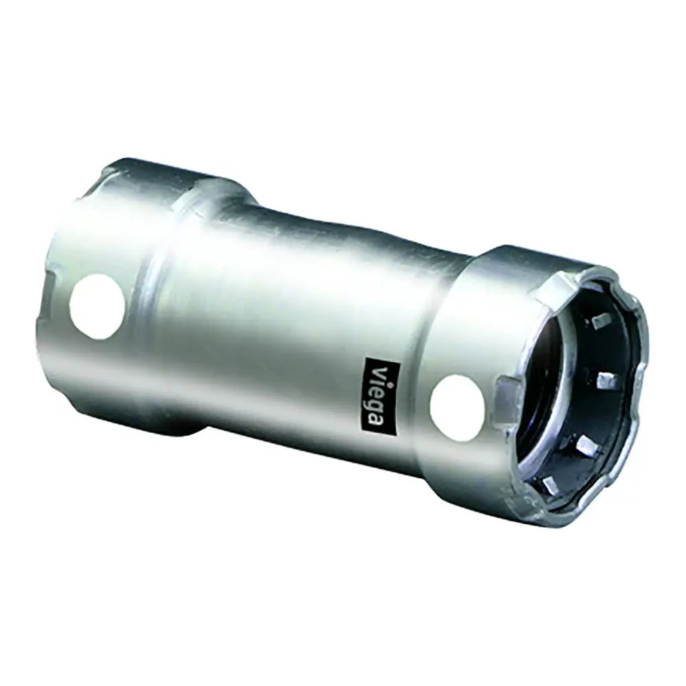 Viega MegaPress 1-1/2’’ Stainless Steel 304 Coupling w/o Stop - Double Press Connection - Smart Connect Technology