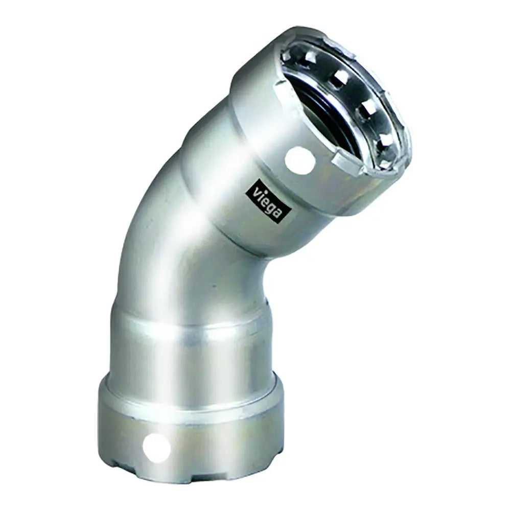 Viega MegaPress 1/2’’ 45 Stainless Steel 304 Elbow - Double Press Connection - Smart Connect Technology [95055]