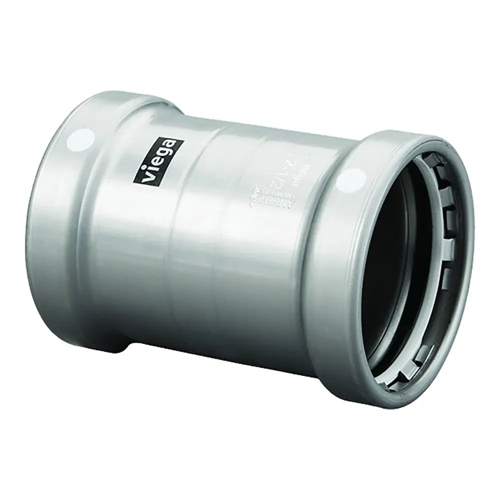 Viega MegaPress 2-1/2’’ Carbon Steel Coupling w/o Stop w/FMK - Double Press Connection - Smart Connect Technology