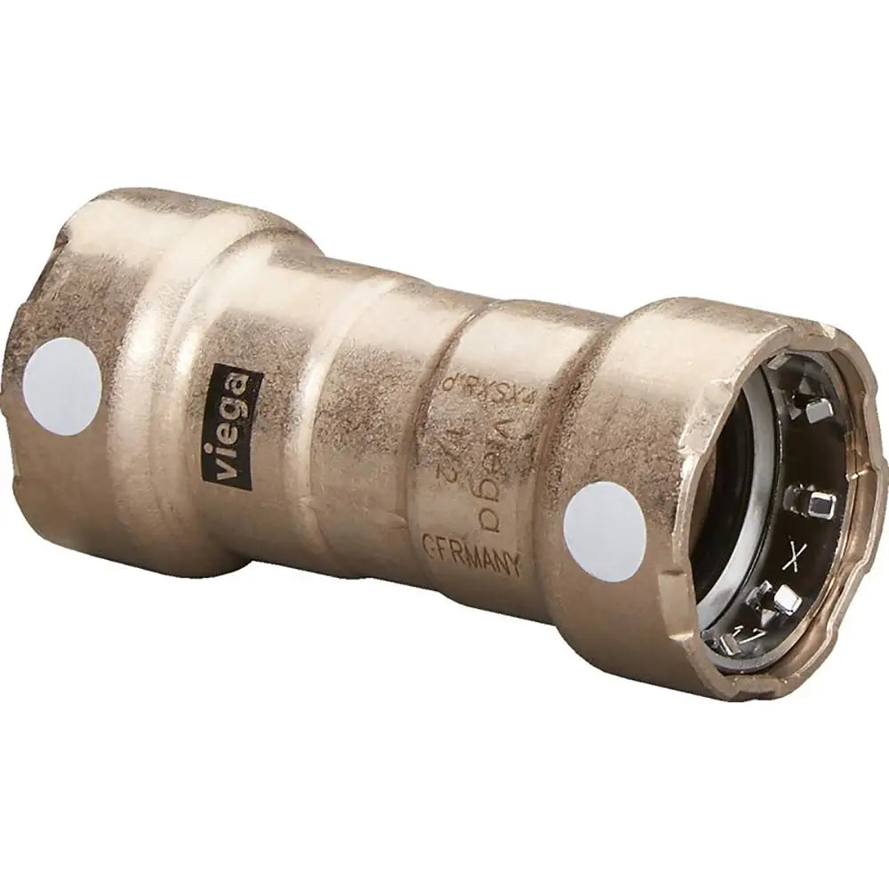 Viega MegaPress 3/4’’ Copper Nickel Coupling w/Stop Double Press Connection - Smart Connect Technology [88385]
