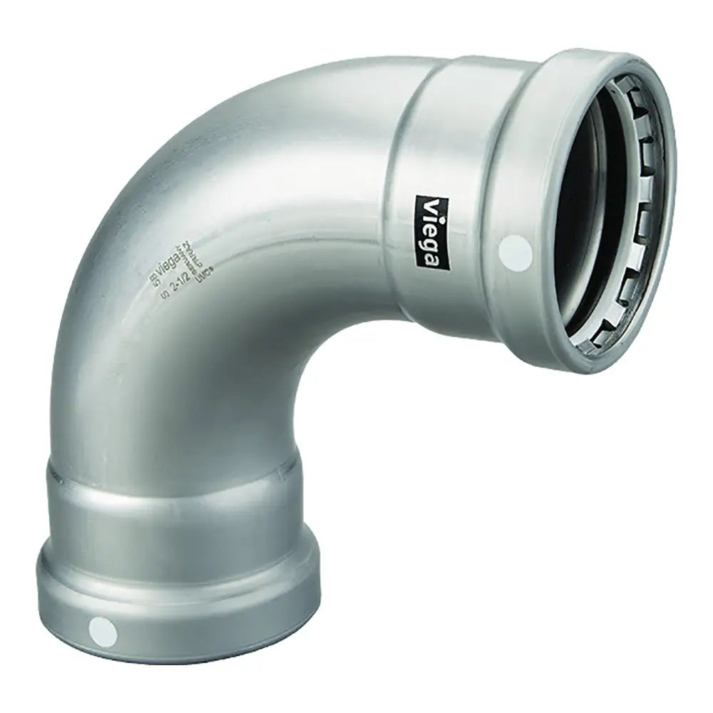 Viega MegaPress 3’’ 90 Carbon Steel Elbow w/FKM - Double Press Connection - Smart Connect Technology [26505] - Fittings