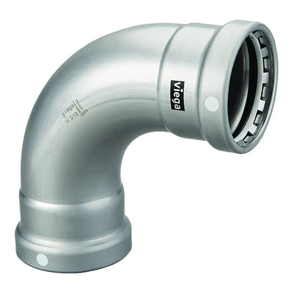 Viega MegaPress 3’’ 90 Carbon Steel Elbow w/FKM - Double Press Connection - Smart Connect Technology [26505] - Fittings