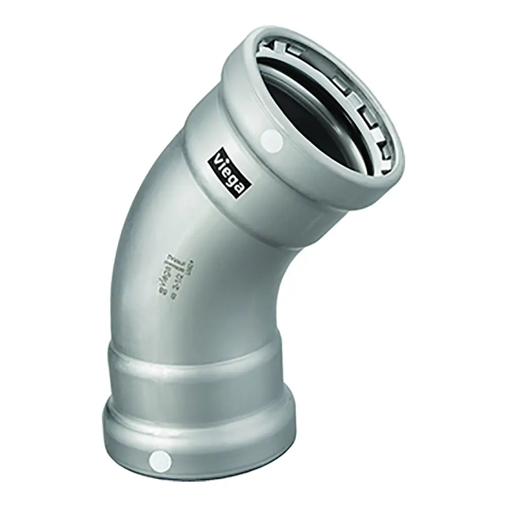 Viega MegaPress 4’’ 45 Carbon Steel Elbow w/FKM - Double Press Connection - Smart Connect Technology [26540] - Fittings