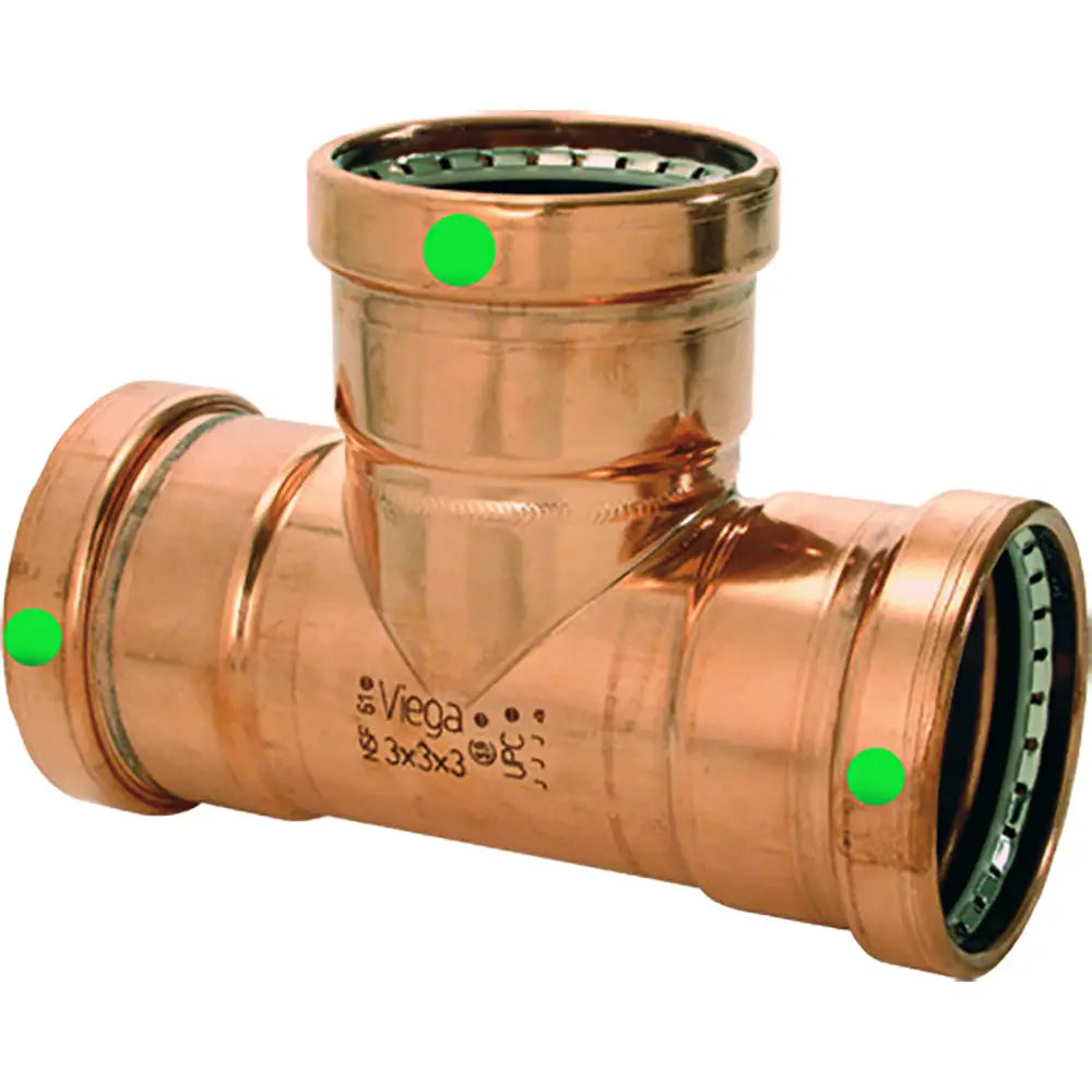Viega ProPress 2-1/2’’ Copper Tee - Triple Press Connection - Smart Connect Technology [20683] - Fittings
