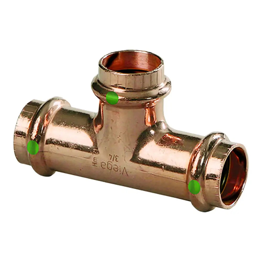 Viega ProPress 3/4’’ Copper Tee - Triple Press Connection - Smart Connect Technology [77387] - Fittings