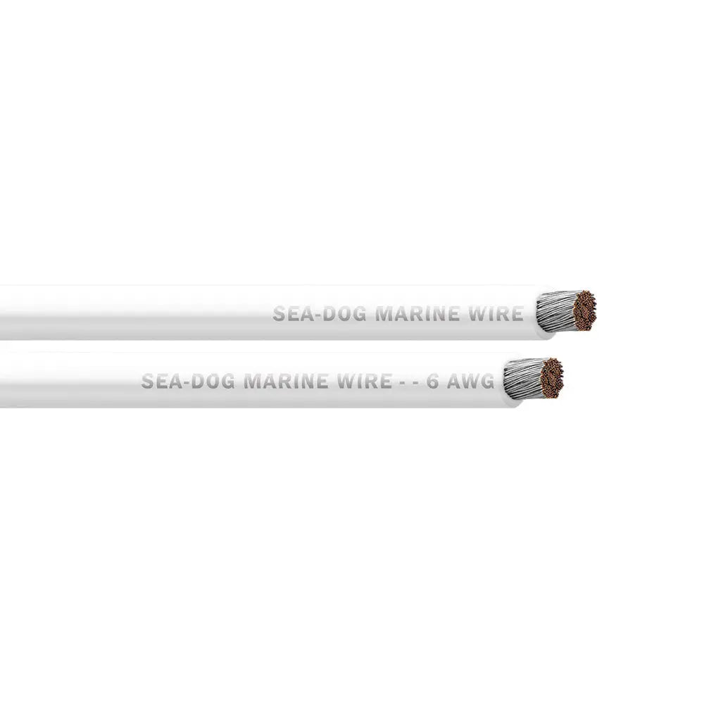 White 6 AWG Battery Cable Sea-Dog 25’ Tinned Copper Stranded Wire - Wire