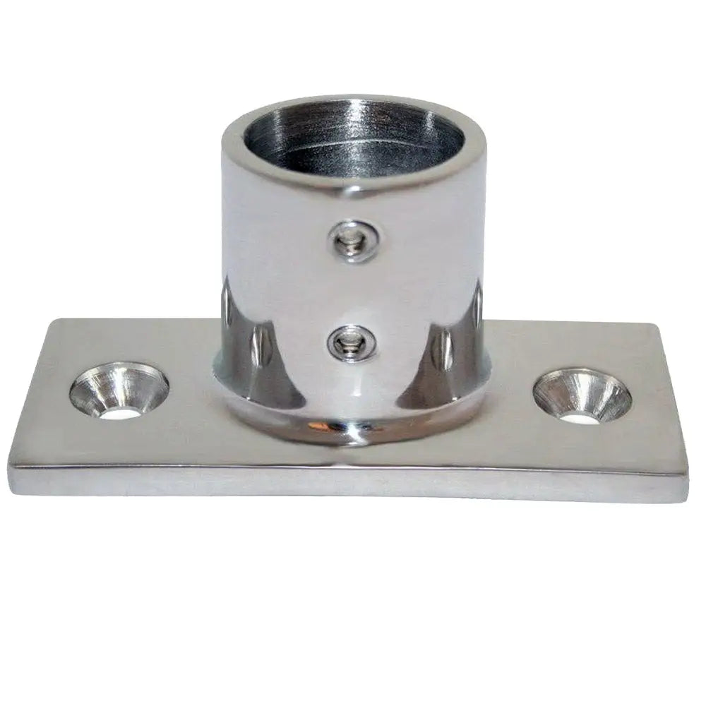 Whitecap 1’’ O.D. 90 Degree 2-Hole Rectangle Base SS Rail Fitting [6195] - Rail Fittings