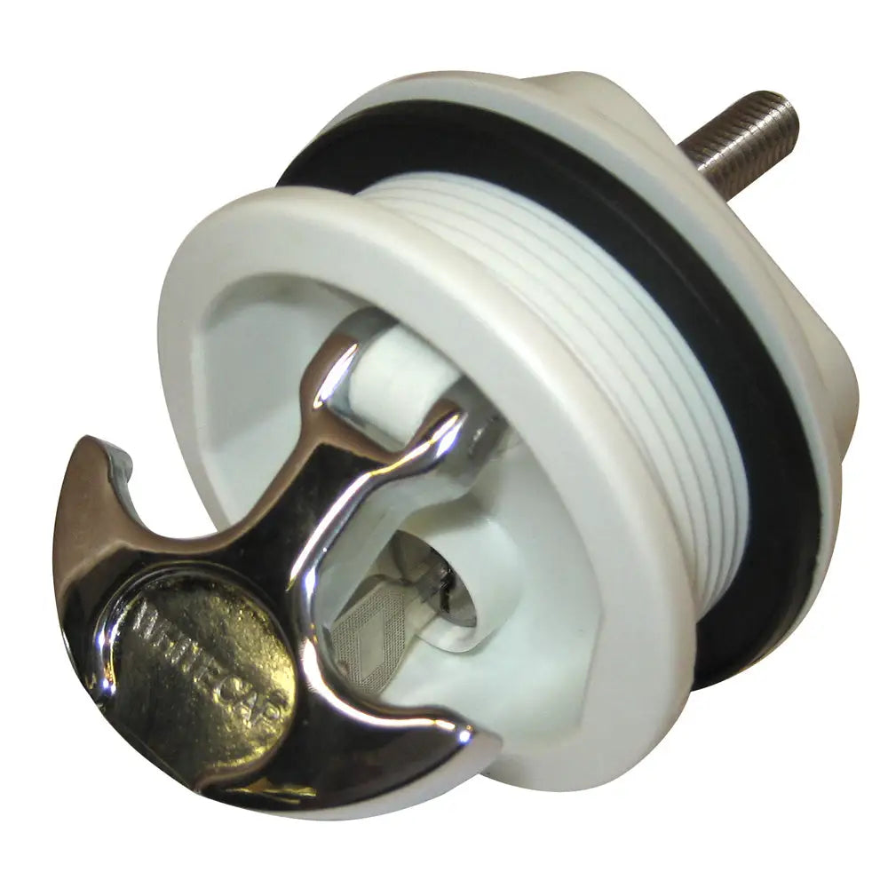 Whitecap T-Handle Latch - Chrome Plated Zamac/White Nylon - Locking - Freshwater Use Only [S-0226WC] - Latches