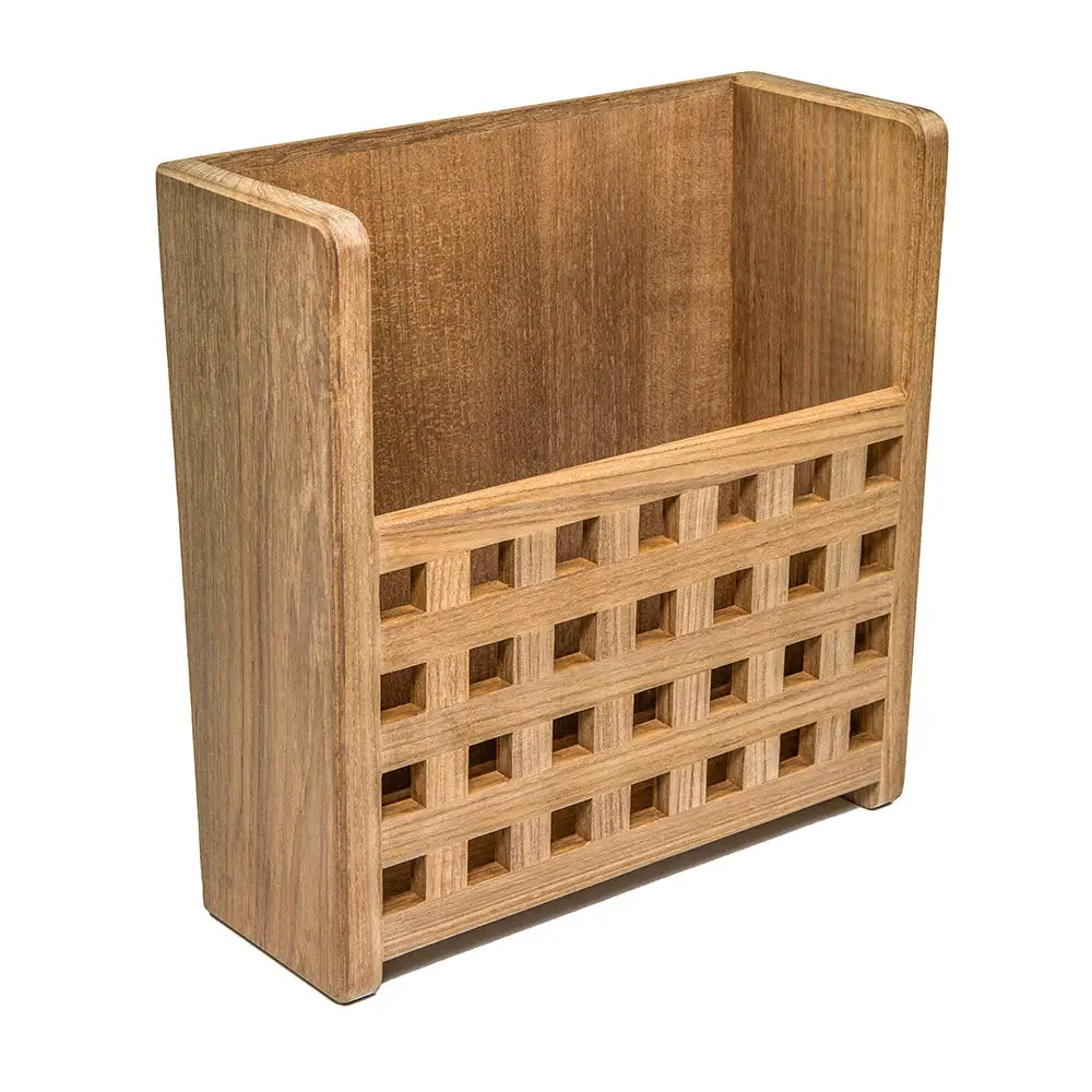 Whitecap Teak Grate Front Magazine Rack [62502] - Teak