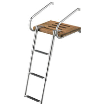 Whitecap Teak Swim Platform w/3-Step Telescoping Ladder f/Boats w/Inboard/Outboard Motors [68906] - Swim Platforms