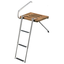 Whitecap Teak Swim Platform w/3-Step Telescoping Ladder f/Boats w/Outboard Motors [68902] - Swim Platforms