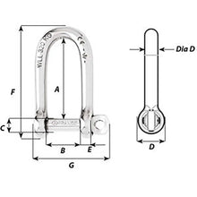 Wicahrd Self-Locking Long D Shackle - Diameter 5mm - 3/16’’ [01212] - Shackles/Rings/Pins