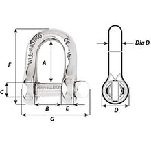 Wichard Captive Pin D Shackle - Diameter 10mm - 13/32’’ [01405] - Shackles/Rings/Pins