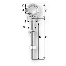 Wichard Eye Bolt - M12 x 175mm - Length 120mm [06497] - Accessories