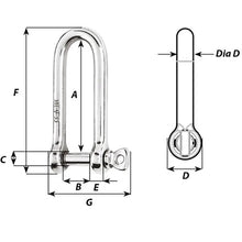 Wichard HR Long D Shackle - 10mm Diameter - 25/64’’ [11215] - Shackles/Rings/Pins