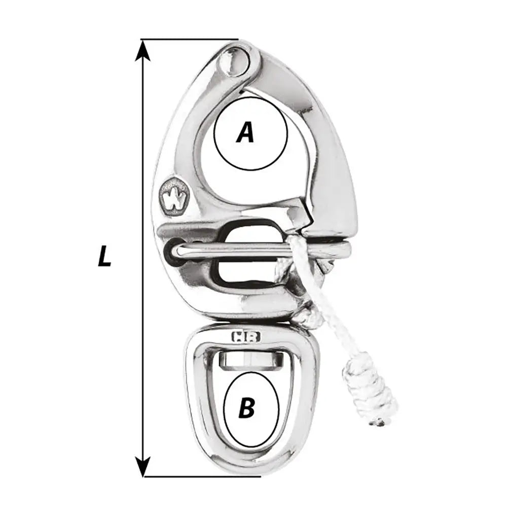 Wichard HR Quick Release Snap Shackle With Swivel Eye - 90mm Length - 3-35/64’’ [02675] - Shackles/Rings/Pins