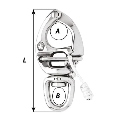 Wichard HR Quick Release Snap Shackle With Swivel Eye - 90mm Length - 3-35/64’’ [02675] - Shackles/Rings/Pins