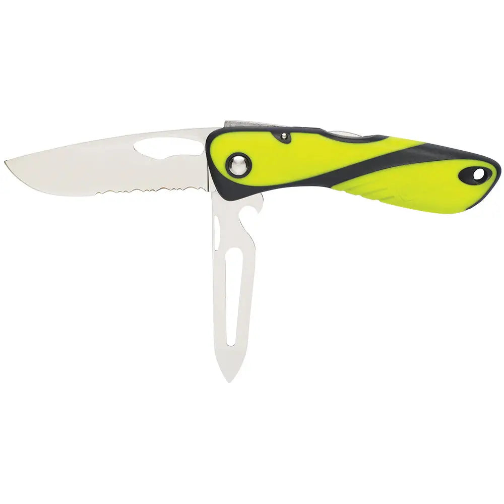 Wichard Offshore Knife - Serrated Blade - Shackler/Spike - Fluorescent [10122] - Accessories