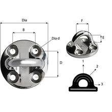 Wichard Round Pad Eye - 57mm Diameter (2-1/4’’) - Fixed [6635] - Accessories