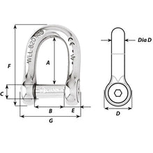 Wichard Self-Locking Allen Head Pin D Shackle - 8mm Diameter - 5/16’’ [01304] - Shackles/Rings/Pins