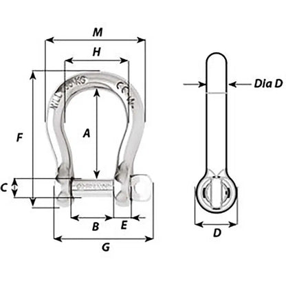 Wichard Self-Locking Bow Shackle - Diameter 5mm - 3/16’’ [01242] - Shackles/Rings/Pins