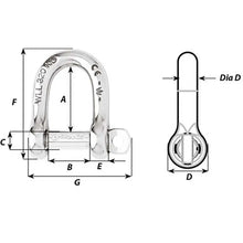 Wichard Self-Locking D Shackle - Diameter 10mm - 13/32’’ [01205] - Shackles/Rings/Pins