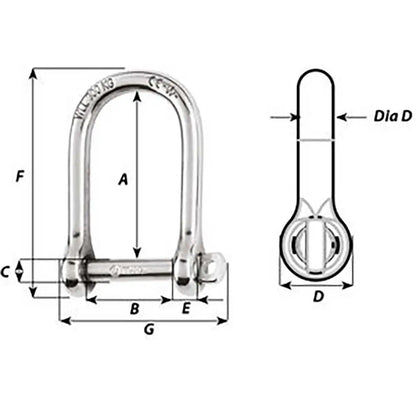 Wichard Self-Locking Large Shackle - Diameter 5mm - 3/16’’ [01262] - Shackles/Rings/Pins