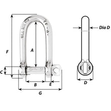 Wichard Self-Locking Long D Shackle - 10mm Diameter - 13/32’’ [01215] - Shackles/Rings/Pins