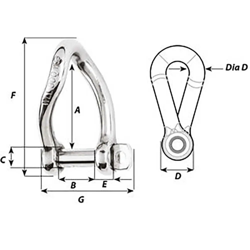 Wichard Self-Locking Twisted Shackle - Diameter 5mm - 3/16’’ [01222] - Shackles/Rings/Pins