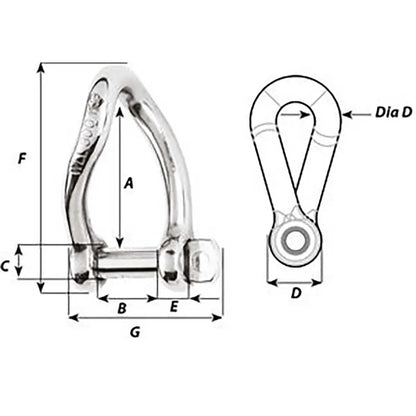 Wichard Self-Locking Twisted Shackle - Diameter 5mm - 3/16’’ [01222] - Shackles/Rings/Pins