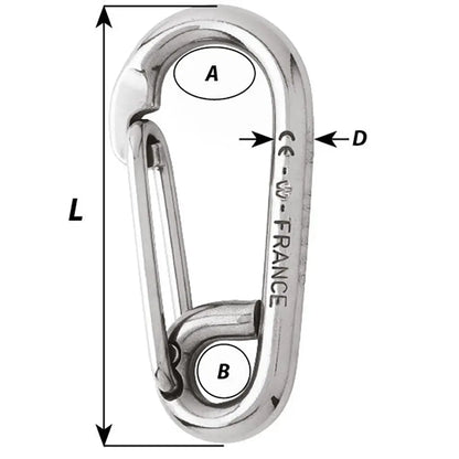 Wichard Symmetric Carbin Hook - 120mm Length - 15/32’’ [02317] - Shackles/Rings/Pins