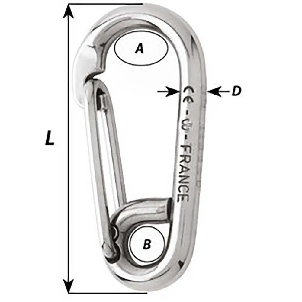 Wichard Symmetric Carbine Hook - Length 80mm - 5/16’’ [02315] - Hardware