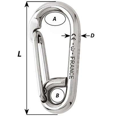 Wichard Symmetric Carbine Hook - Length 80mm - 5/16’’ [02315] - Hardware