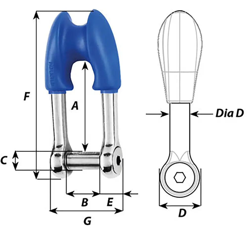 Wichard Thimble Shackle Allen Head Pin - 10mm Diameter - 13/32’’ [01395] - Shackles/Rings/Pins