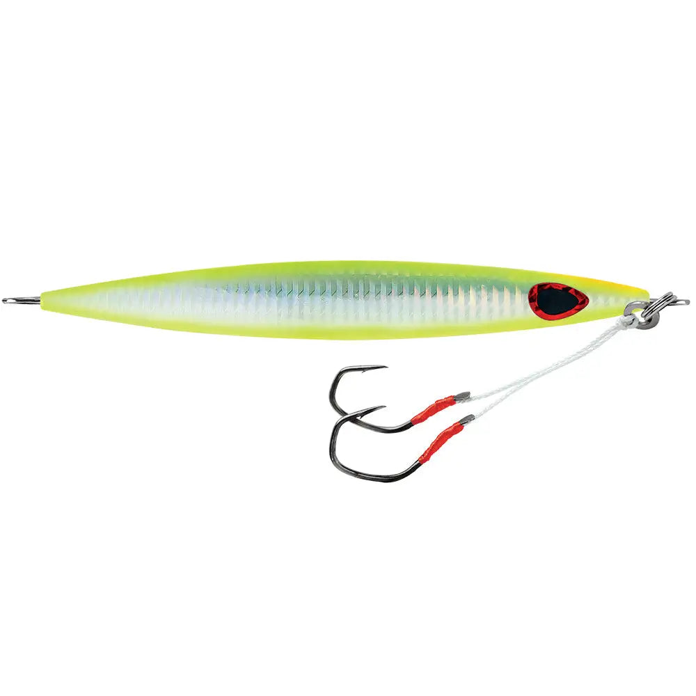 Williamson Kensaki 220 Jig - 6.75’’ - 7.75oz - UV Chartreuse Glow Zebra [KSJ220UVCGZ] - Hard & Soft Baits
