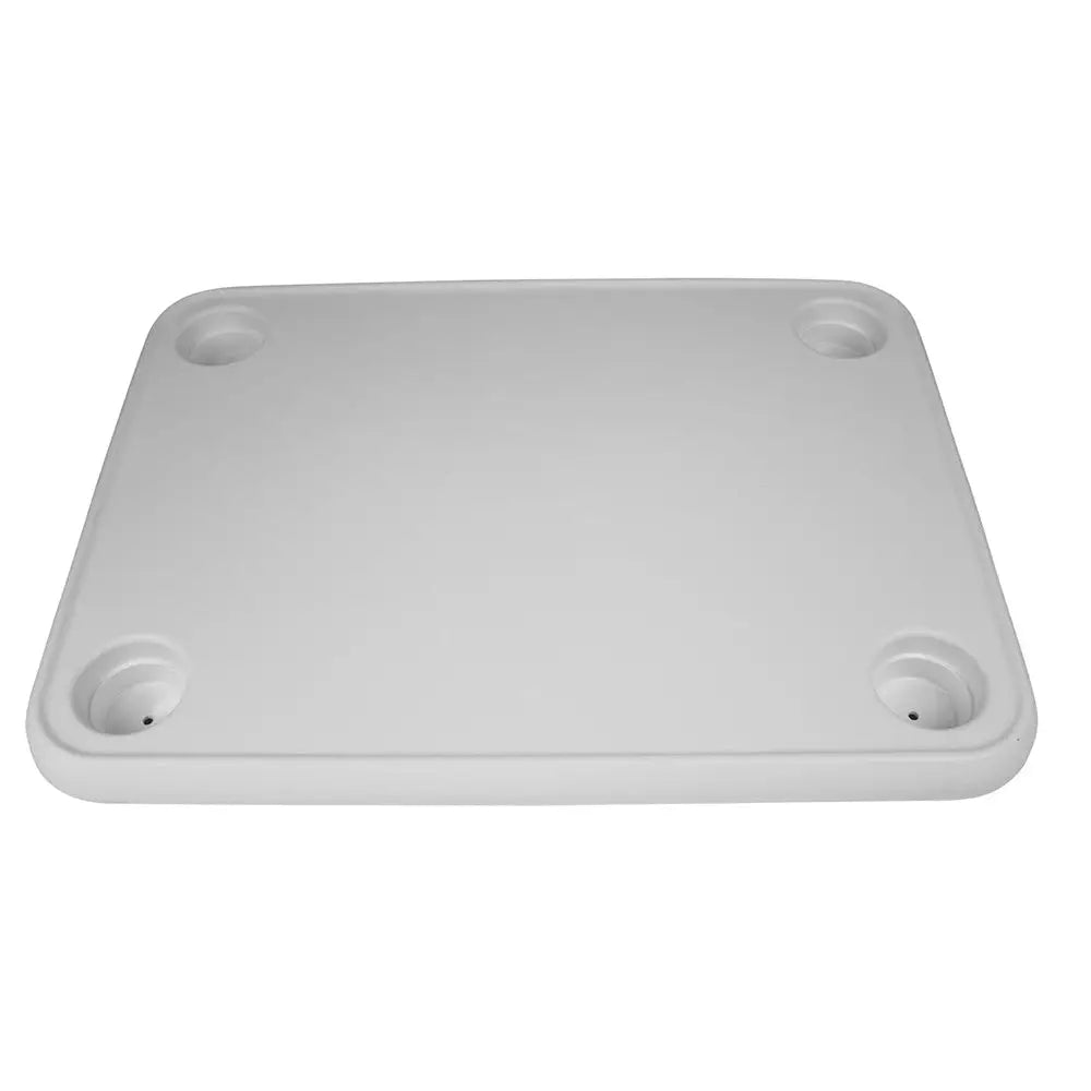 Wise White Rectangular Table - 4 Drink Holders w/Pedestal [8WD944] - Seating